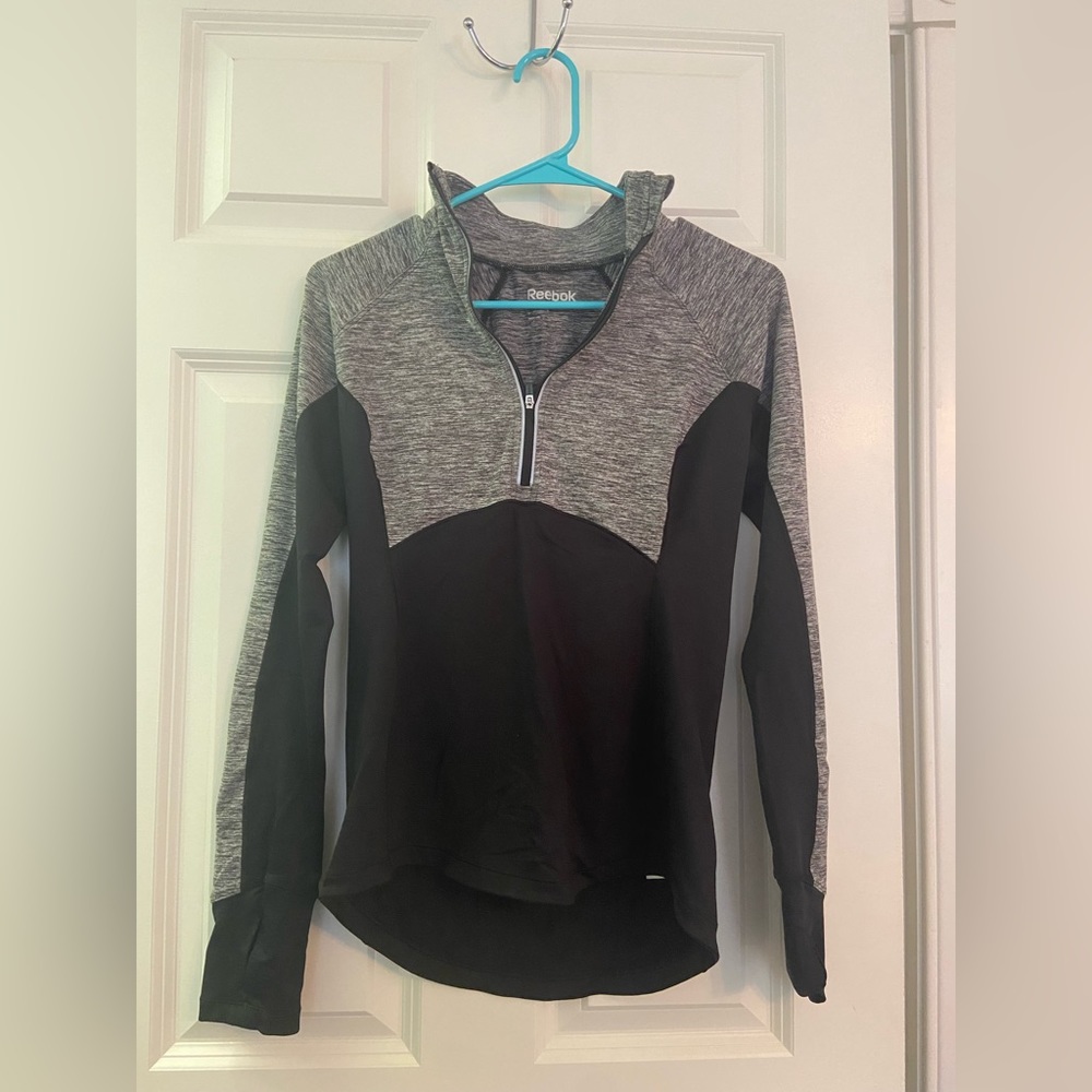Black/grey Reebok 3/4 zip running jacket